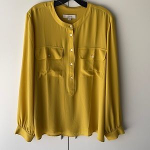 LOFT women’s blouse, NEW with Tags attached, Mustard Yellow color, Size L